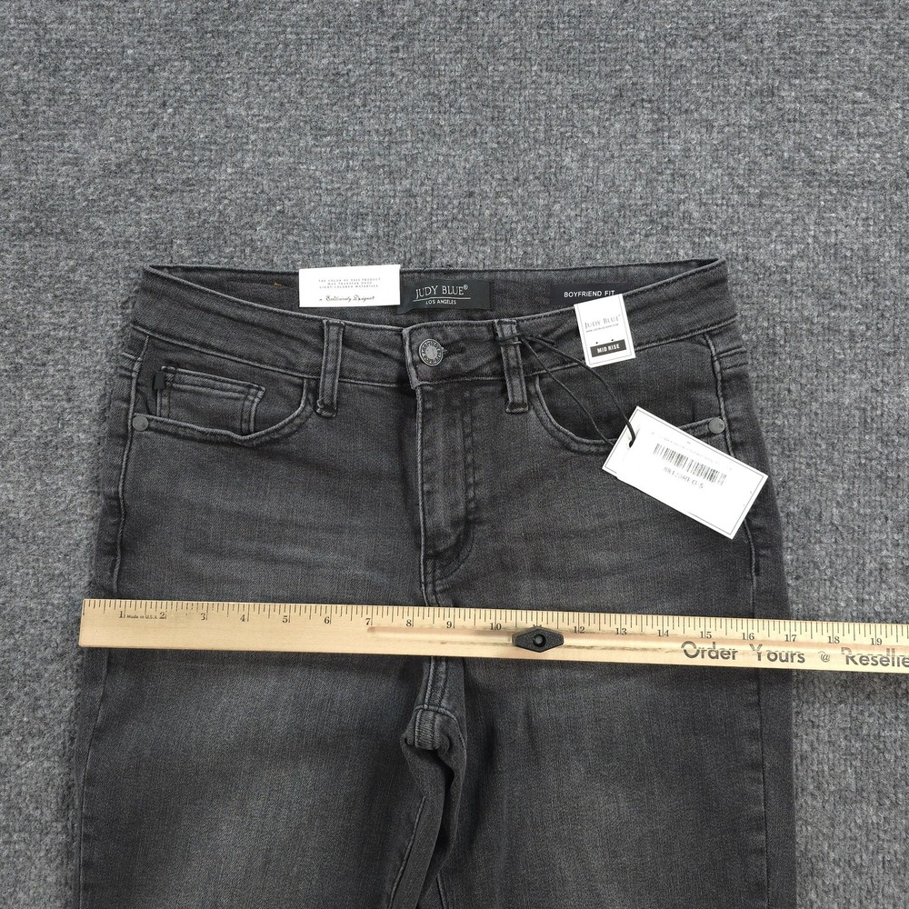 Judy Blue Jeans Womens 5/27 Black Boyfriend Mid Rise Relaxed Stretch Denim NEW - Picture 9 of 14